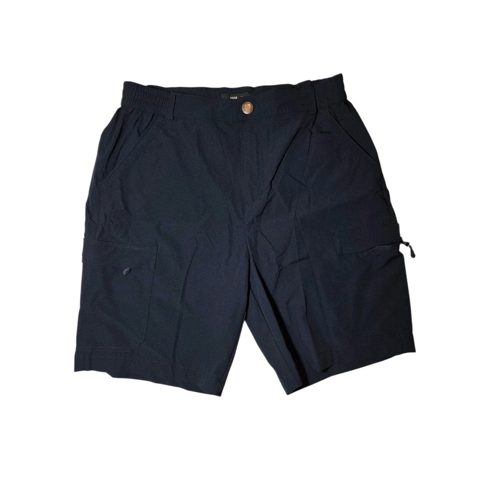 Mier Women's Navy Blue Nylon Blend Hiking Shorts 8" Inseam High Rise 10 NWOT
